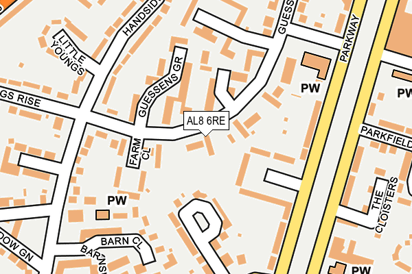 AL8 6RE map - OS OpenMap – Local (Ordnance Survey)