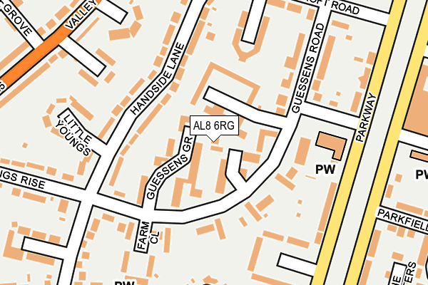 AL8 6RG map - OS OpenMap – Local (Ordnance Survey)