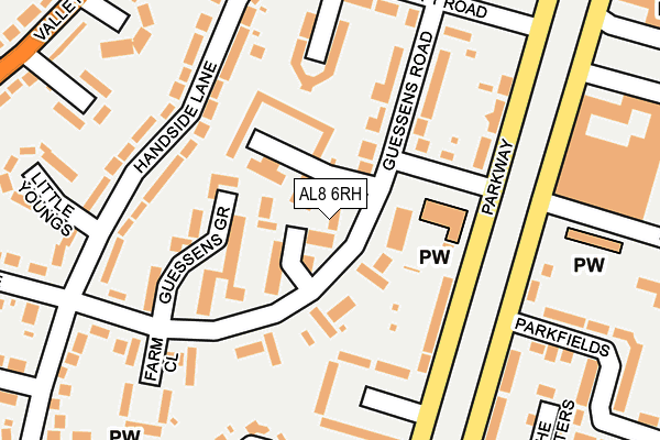 AL8 6RH map - OS OpenMap – Local (Ordnance Survey)