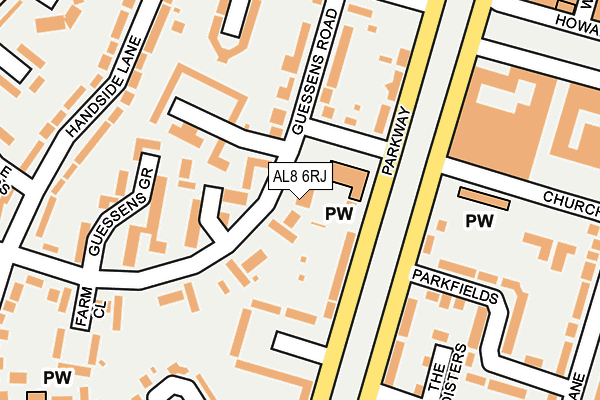 AL8 6RJ map - OS OpenMap – Local (Ordnance Survey)