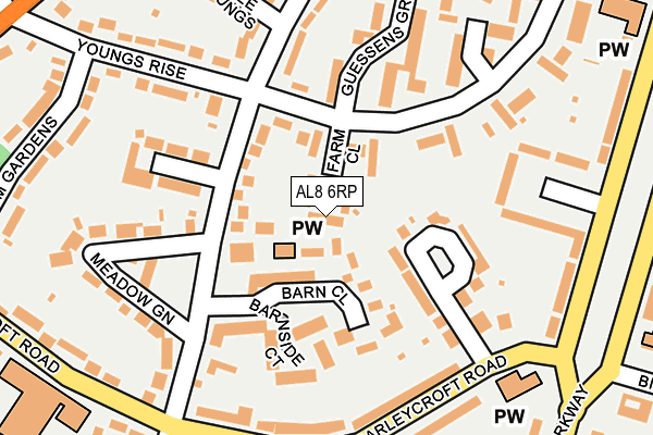 AL8 6RP map - OS OpenMap – Local (Ordnance Survey)