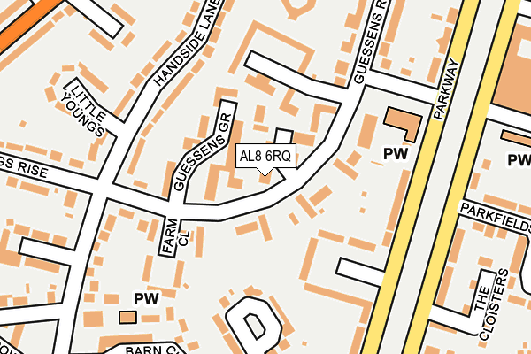 AL8 6RQ map - OS OpenMap – Local (Ordnance Survey)