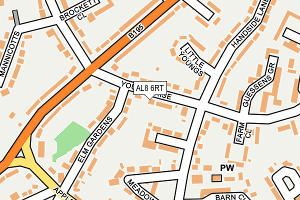 AL8 6RT map - OS OpenMap – Local (Ordnance Survey)