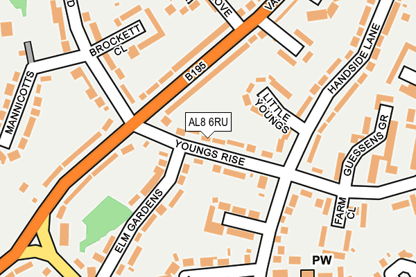 AL8 6RU map - OS OpenMap – Local (Ordnance Survey)
