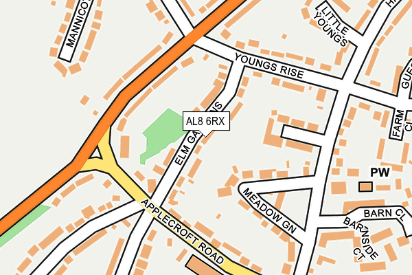 AL8 6RX map - OS OpenMap – Local (Ordnance Survey)