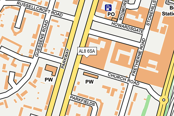 AL8 6SA map - OS OpenMap – Local (Ordnance Survey)