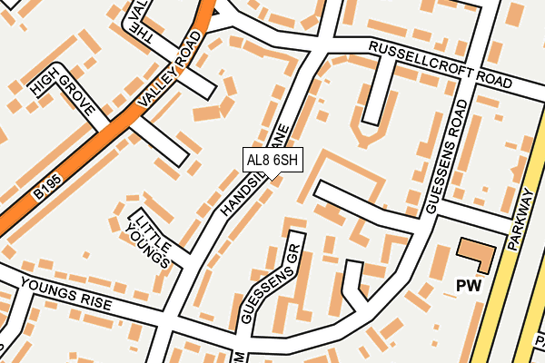 AL8 6SH map - OS OpenMap – Local (Ordnance Survey)