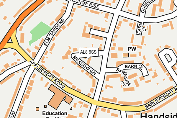AL8 6SS map - OS OpenMap – Local (Ordnance Survey)