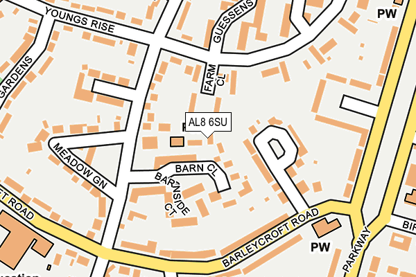 AL8 6SU map - OS OpenMap – Local (Ordnance Survey)