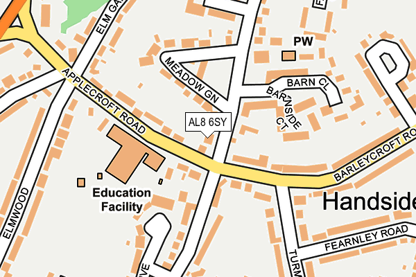 AL8 6SY map - OS OpenMap – Local (Ordnance Survey)