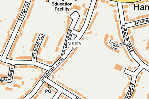 AL8 6TA map - OS OpenMap – Local (Ordnance Survey)