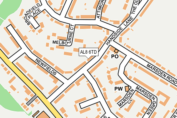 AL8 6TD map - OS OpenMap – Local (Ordnance Survey)