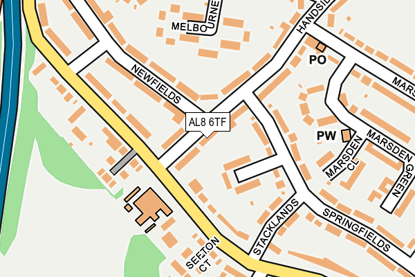 AL8 6TF map - OS OpenMap – Local (Ordnance Survey)