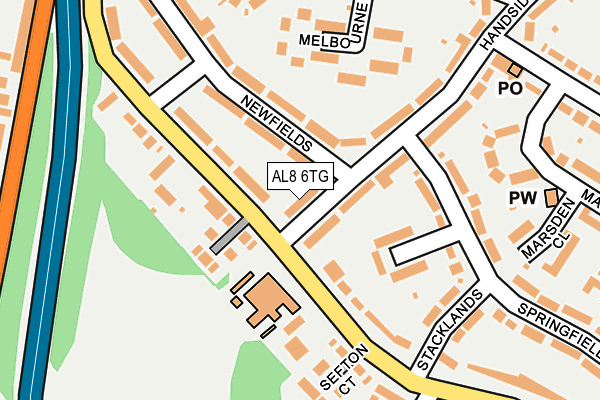 AL8 6TG map - OS OpenMap – Local (Ordnance Survey)