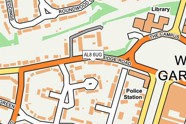 AL8 6UG map - OS OpenMap – Local (Ordnance Survey)