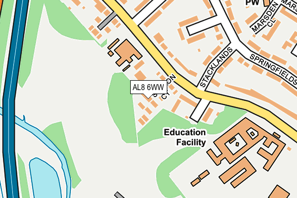AL8 6WW map - OS OpenMap – Local (Ordnance Survey)