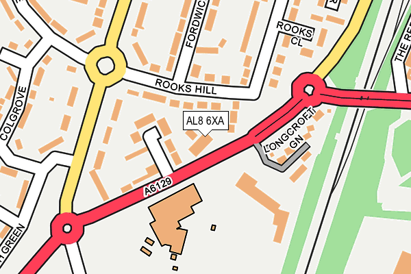 AL8 6XA map - OS OpenMap – Local (Ordnance Survey)