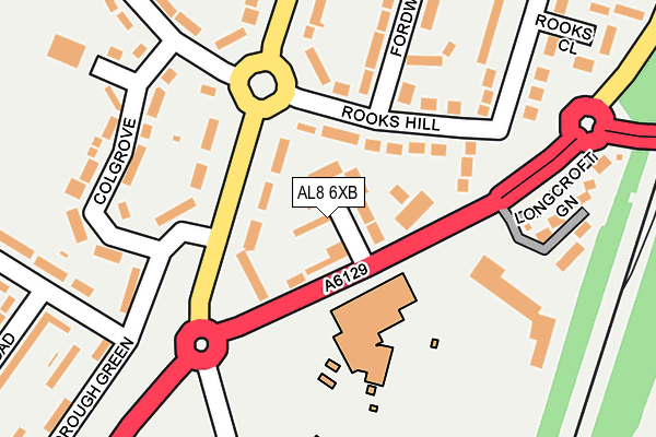 AL8 6XB map - OS OpenMap – Local (Ordnance Survey)