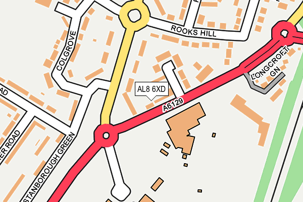 AL8 6XD map - OS OpenMap – Local (Ordnance Survey)