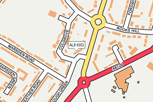 AL8 6XG map - OS OpenMap – Local (Ordnance Survey)