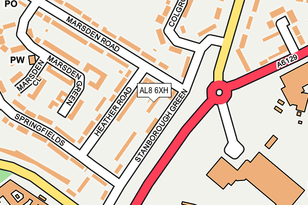 AL8 6XH map - OS OpenMap – Local (Ordnance Survey)