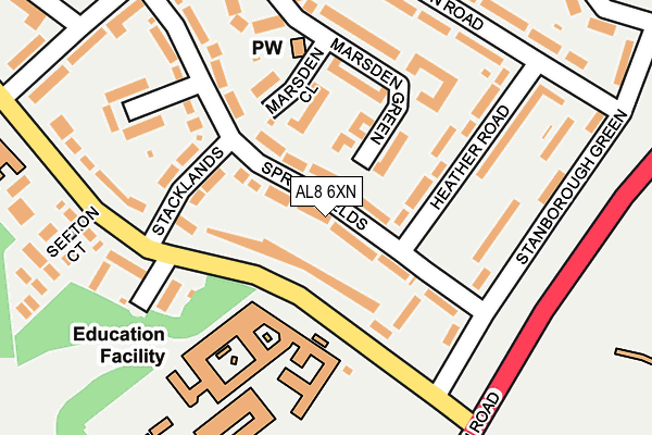 AL8 6XN map - OS OpenMap – Local (Ordnance Survey)