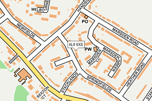AL8 6XS map - OS OpenMap – Local (Ordnance Survey)