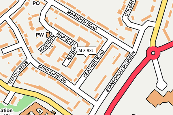 AL8 6XU map - OS OpenMap – Local (Ordnance Survey)