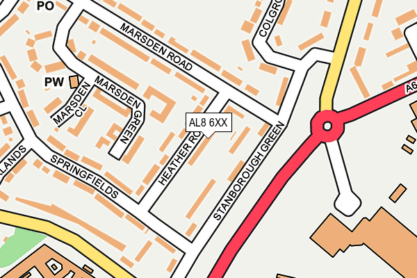 AL8 6XX map - OS OpenMap – Local (Ordnance Survey)
