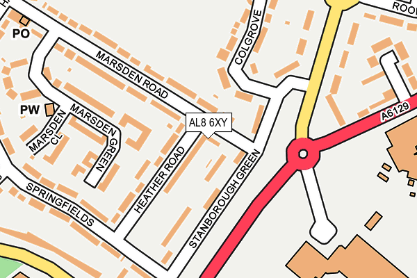 AL8 6XY map - OS OpenMap – Local (Ordnance Survey)