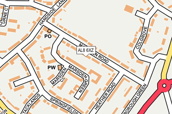 AL8 6XZ map - OS OpenMap – Local (Ordnance Survey)