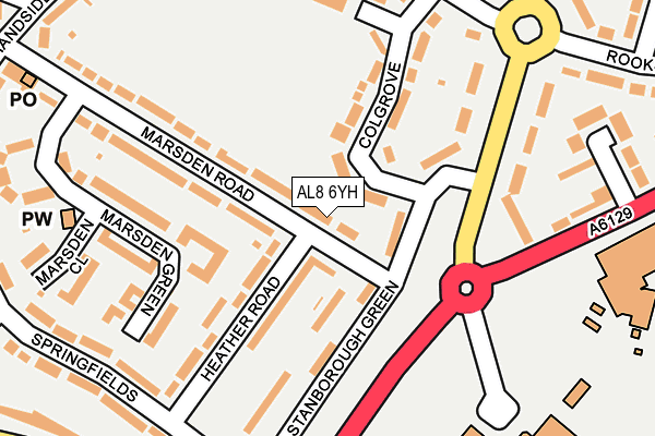 AL8 6YH map - OS OpenMap – Local (Ordnance Survey)