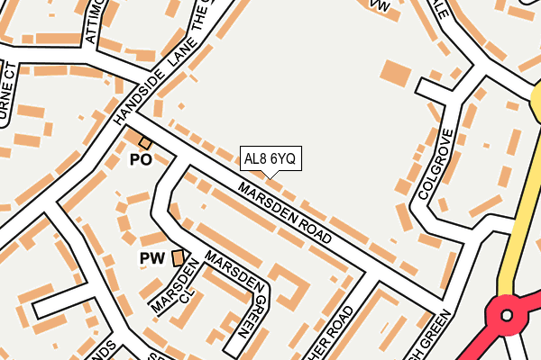 AL8 6YQ map - OS OpenMap – Local (Ordnance Survey)