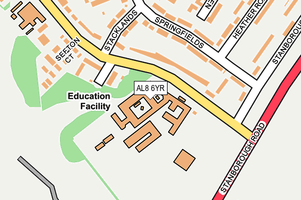 AL8 6YR map - OS OpenMap – Local (Ordnance Survey)