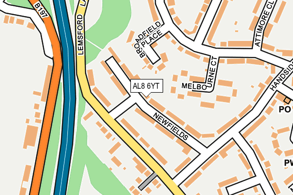 AL8 6YT map - OS OpenMap – Local (Ordnance Survey)