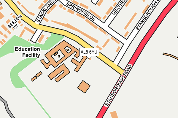AL8 6YU map - OS OpenMap – Local (Ordnance Survey)