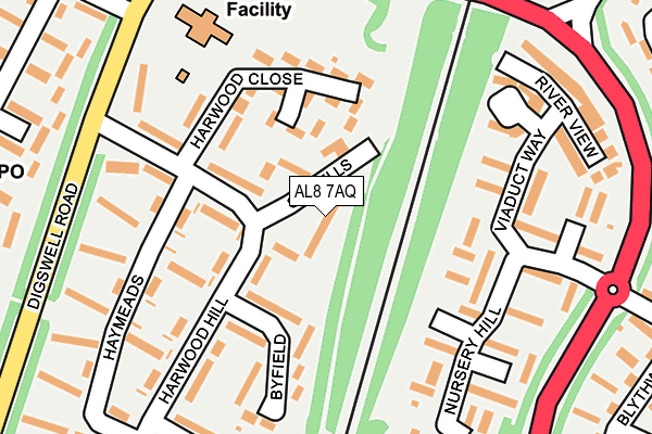 AL8 7AQ map - OS OpenMap – Local (Ordnance Survey)