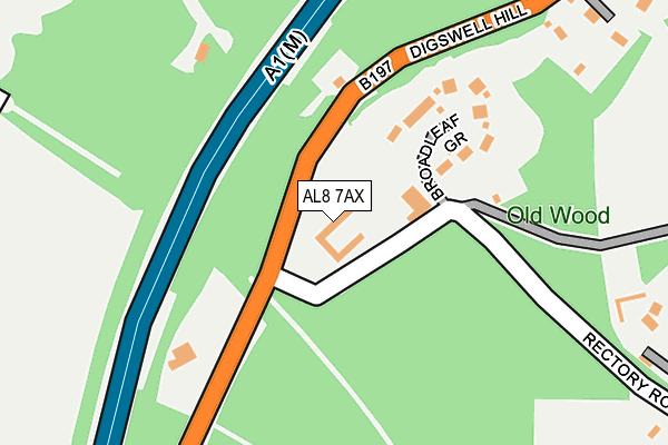AL8 7AX map - OS OpenMap – Local (Ordnance Survey)