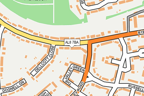 AL8 7BA map - OS OpenMap – Local (Ordnance Survey)