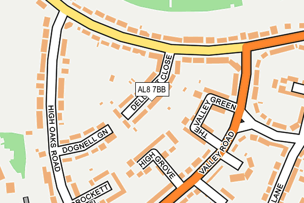 AL8 7BB map - OS OpenMap – Local (Ordnance Survey)