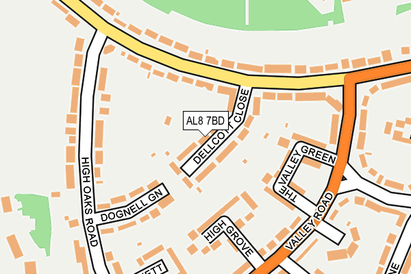 AL8 7BD map - OS OpenMap – Local (Ordnance Survey)