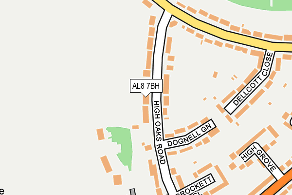 AL8 7BH map - OS OpenMap – Local (Ordnance Survey)