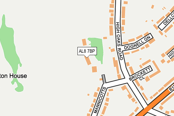AL8 7BP map - OS OpenMap – Local (Ordnance Survey)