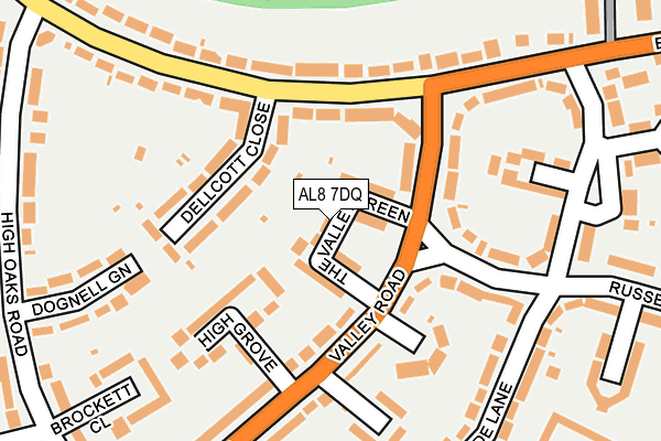 AL8 7DQ map - OS OpenMap – Local (Ordnance Survey)