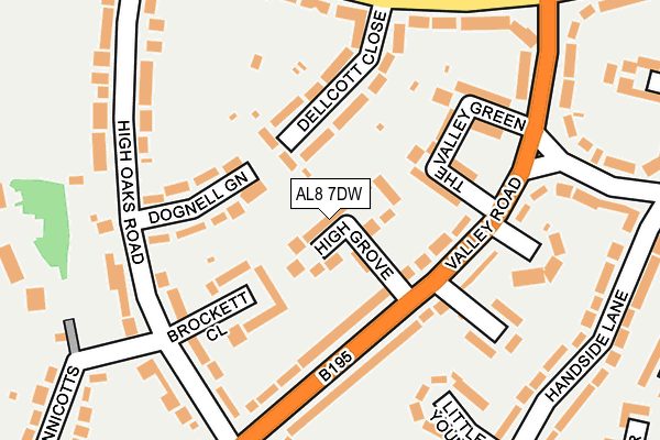 AL8 7DW map - OS OpenMap – Local (Ordnance Survey)