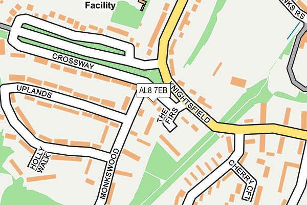 AL8 7EB map - OS OpenMap – Local (Ordnance Survey)