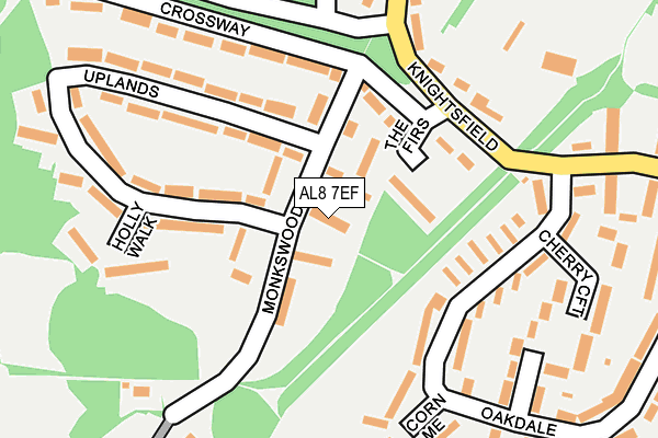 AL8 7EF map - OS OpenMap – Local (Ordnance Survey)