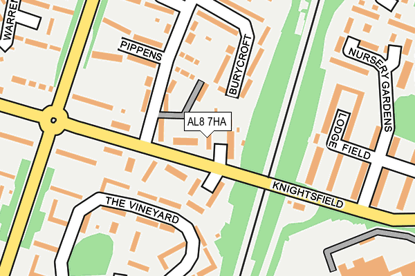 AL8 7HA map - OS OpenMap – Local (Ordnance Survey)