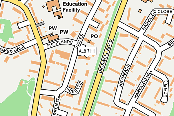 AL8 7HH map - OS OpenMap – Local (Ordnance Survey)