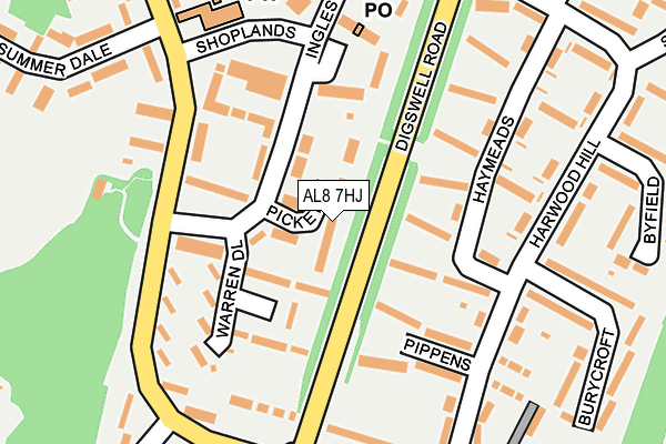 AL8 7HJ map - OS OpenMap – Local (Ordnance Survey)